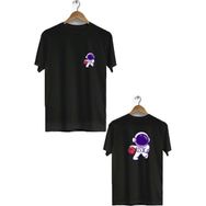 Hero Tasarım BLL1866 Siyah Space Basketball Ön Arka Baskılı Erkek T-shirt