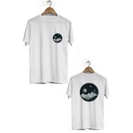 Hero Tasarım BLL1904 Beyaz Mars Ön Arka Baskılı Bisiklet Yaka Erkek T-shirt