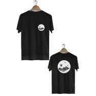 Hero Tasarım BLL1904 Siyah Mars Ön Arka Baskılı Bisiklet Yaka Erkek T-shirt