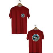 Hero Tasarım BLL1909 Bordo The Universe Ön Arka Baskılı Erkek T-shirt