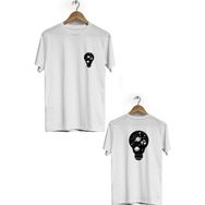 Hero Tasarım BLL1981 Beyaz Uzay Ön Arka Baskılı Erkek T-shirt