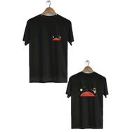 Hero Tasarım BLL1983 Siyah Mars Ön Arka Baskılı Bisiklet Yaka Erkek T-shirt