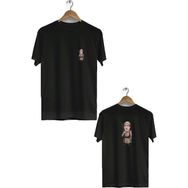 Hero Tasarım BLL205 Siyah Kemal Sunal Ön Arka Baskılı Bisiklet Yaka Kısa Kollu Erkek T-shirt