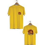 Hero Tasarım BLL2157 Sarı İstanbul Ön Arka Baskılı Bisiklet Yaka Kısa Kollu Erkek T-shirt