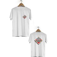 Hero Tasarım BLL2173 Beyaz Şangay Çin Ön Arka Baskılı Bisiklet Yaka Kısa Kollu Erkek T-shirt