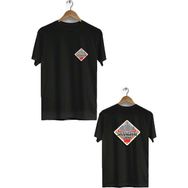 Hero Tasarım BLL2173 Siyah Şangay Çin Ön Arka Baskılı Bisiklet Yaka Kısa Kollu Erkek T-shirt