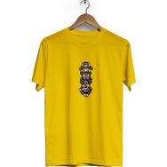 Hero Tasarım BLL2401 3 Maymun Bisiklet Yaka Kısa Kollu Sarı T-shirt