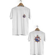 Hero Tasarım BLL2597 Beyaz Deniz Feneri Ön Arka Baskılı Bisiklet Yaka Erkek T-shirt