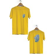 Hero Tasarım BLL260 Sarı Üzgün Ön Arka Baskılı Bisiklet Yaka Kısa Kollu Erkek T-shirt