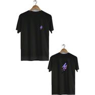 Hero Tasarım BLL2663 Siyah Flash Ön Arka Baskılı Bisiklet Yaka Kısa Kollu Erkek T-shirt