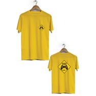Hero Tasarım BLL2872 Sarı Gamer Zone Ön Arka Baskılı Bisiklet Yaka Kısa Kollu Erkek T-shirt