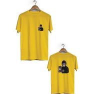 Hero Tasarım BLL2882 Sarı Hacker Ön Arka Baskılı Bisiklet Yaka Kısa Kollu Erkek T-shirt