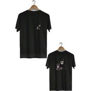 Hero Tasarım BLL2882 Siyah Hacker Ön Arka Baskılı Bisiklet Yaka Kısa Kollu Erkek T-shirt