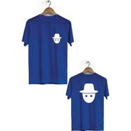 Hero Tasarım BLL2891 Lacivert Gizli Sekme Ön Arka Baskılı Bisiklet Yaka Erkek T-shirt