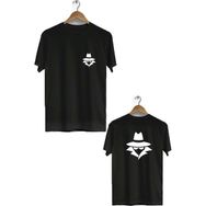 Hero Tasarım BLL2900 Siyah Gizli Sekme Ön Arka Baskılı Bisiklet Yaka Kısa Kollu Erkek T-shirt