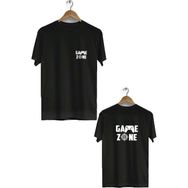 Hero Tasarım BLL2905 Siyah Game Zone Ön Arka Baskılı Bisiklet Yaka Kısa Kollu Erkek T-shirt