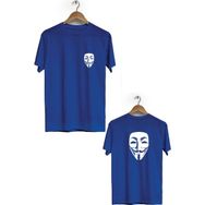 Hero Tasarım BLL2933 Lacivert Hacker Ön Arka Baskılı Bisiklet Yaka Kısa Kollu Erkek T-shirt