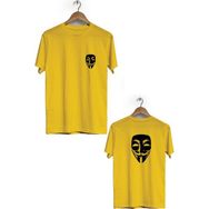Hero Tasarım BLL2933 Sarı Hacker Ön Arka Baskılı Bisiklet Yaka Kısa Kollu Erkek T-shirt
