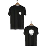 Hero Tasarım BLL2933 Siyah Hacker Ön Arka Baskılı Bisiklet Yaka Kısa Kollu Erkek T-shirt