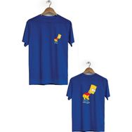 Hero Tasarım BLL3162 Lacivert Simpson Ön Arka Baskılı Bisiklet Yaka Kısa Kollu Erkek T-shirt