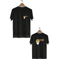Hero Tasarım BLL3274 Siyah Yumurta Ön Arka Baskılı Bisiklet Yaka Erkek T-shirt