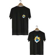 Hero Tasarım BLL3429 Siyah Donald Ön Arka Baskılı Bisiklet Yaka Erkek T-shirt
