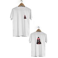 Hero Tasarım BLL373 Beyaz İtachi Naruto Ön Arka Baskılı Bisiklet Yaka Kısa Kollu Erkek T-shirt