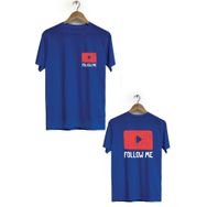 Hero Tasarım BLL478 Lacivert Follow Me Ön Arka Baskılı Bisiklet Yaka Kısa Kollu Erkek T-shirt