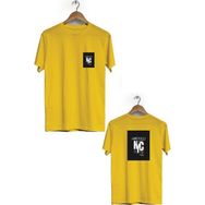 Hero Tasarım BLL503 Sarı NYC Ön Arka Baskılı Bisiklet Yaka Erkek T-shirt