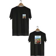 Hero Tasarım BLL508 Siyah İstanbul Ön Arka Baskılı Bisiklet Yaka Kısa Kollu Erkek T-shirt