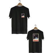 Hero Tasarım BLL581 Siyah Moon Walker Ön Arka Baskılı Bisiklet Yaka Kısa Kollu Erkek T-shirt