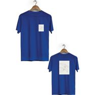 Hero Tasarım BLL621 Lacivert Yaprak Ön Arka Baskılı Bisiklet Yaka Erkek T-shirt