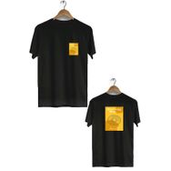 Hero Tasarım BLL666 Siyah Morning Menu Ön Arka Baskılı Bisiklet Yaka Kısa Kollu Erkek T-shirt