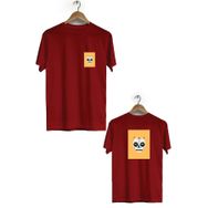 Hero Tasarım BLL669 Bordo Kuru Kafa Ön Arka Baskılı Bisiklet Yaka Kısa Kollu Erkek T-shirt
