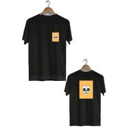 Hero Tasarım BLL669 Siyah Kuru Kafa Ön Arka Baskılı Bisiklet Yaka Kısa Kollu Erkek T-shirt