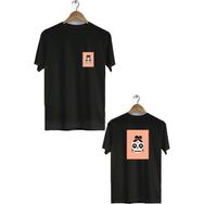 Hero Tasarım BLL672 Siyah Kuru Kafa Ön Arka Baskılı Bisiklet Yaka Kısa Kollu Erkek T-shirt