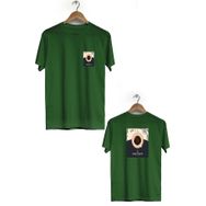 Hero Tasarım BLL673 Haki Kahve Ön Arka Baskılı Bisiklet Yaka Kısa Kollu Erkek T-shirt