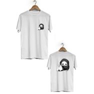 Hero Tasarım BLL728 Peçeli Ön Arka Baskılı Bisiklet Yaka Kısa Kol Beyaz Kadın T-shirt