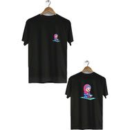 Hero Tasarım BLL731 Siyah Kuran Okuyan Çocuk Ön Arka Baskılı Bisiklet Yaka Kısa Kollu Erkek T-shirt