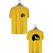 Hero Tasarım BLL817 Sarı Ulayan Kurt Ön Arka Baskılı Erkek T-shirt