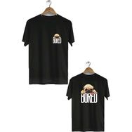 Hero Tasarım BLL827 Siyah Sıkılmış Köpek Ön Arka Baskılı Bisiklet Yaka Erkek T-shirt