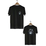 Hero Tasarım BLL861 Siyah Pilot Maymun Ön Arka Baskılı Bisiklet Yaka Erkek T-shirt