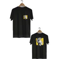 Hero Tasarım BLL902 Siyah Yunan Bilgelik Tanrıçası Ön Arka Baskılı Bisiklet Yaka Erkek T-shirt