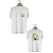 Hero Tasarım BLL935 Beyaz Dua Ön Arka Baskılı Bisiklet Yaka Erkek T-shirt