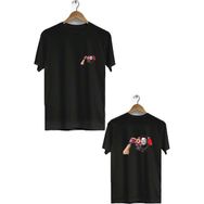 Hero Tasarım BLL986 Siyah Kim Jong-Un Ön Arka Baskılı Bisiklet Yaka Kısa Kollu Erkek T-shirt