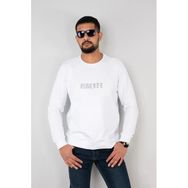 Herotasarım Beyaz Sıfır Yaka Erkek Sweatshirt