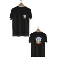 Herotasarım BLL1429 Siyah İstanbul Galata Ön Arka Baskılı Bisiklet Yaka Kısa Kollu Erkek T-Shirt