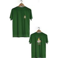 Herotasarım BLL2151 Haki İçici Ön Arka Baskılı Bisiklet Yaka Kısa Kollu Erkek T-Shirt