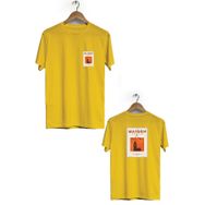 Herotasarım BLL2278 Sarı İstanbul Kız Kulesi Ön Arka Baskılı Bisiklet Yaka Kısa Kollu Erkek T-Shirt