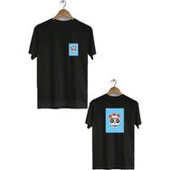 Herotasarım BLL670 Siyah Kuru Kafa Ön Arka Baskılı Bisiklet Yaka Kısa Kollu Erkek T-Shirt